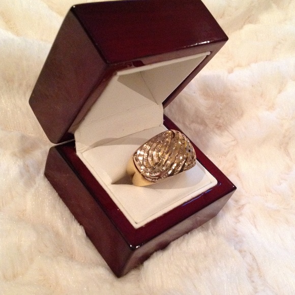 Gold etched 925 band ring - Picture 3 of 7